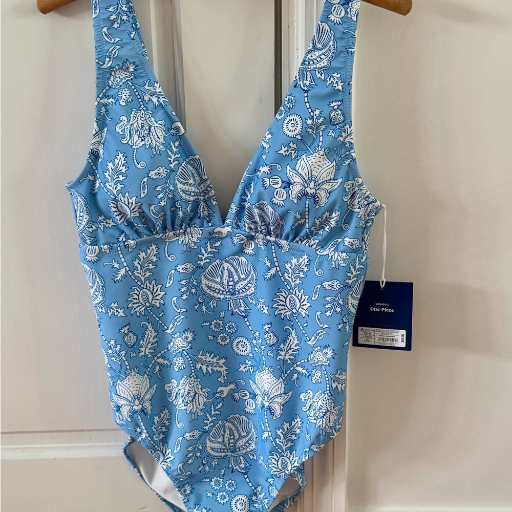Roller Rabbit Blue & White Floral One-Piece Swimsuit SOLD OUT! NWT